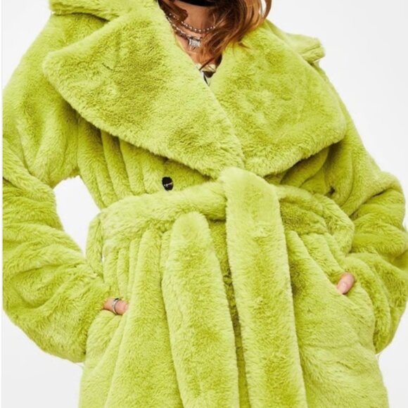 Daisy Street Urban Outfitters Faux Fur Coat - Picture 3 of 5